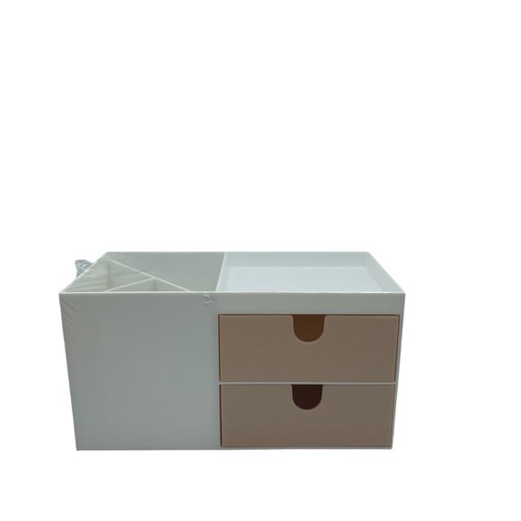 Desk Organizer with Drawers Pink and White NEW XO Sienna For Office Beauty Room - Picture 4 of 13